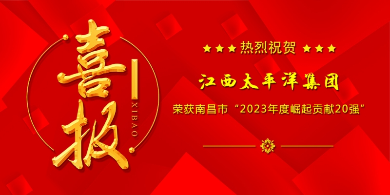 喜报丨集团荣获南昌市“2023年度崛起贡献20强”荣誉称号！